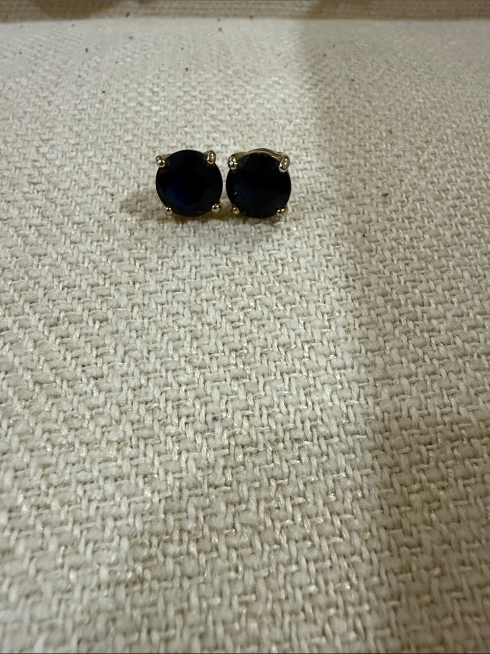 Kate Spade "That Sparkle" Round Stud Earrings - Navy Blue & Gold